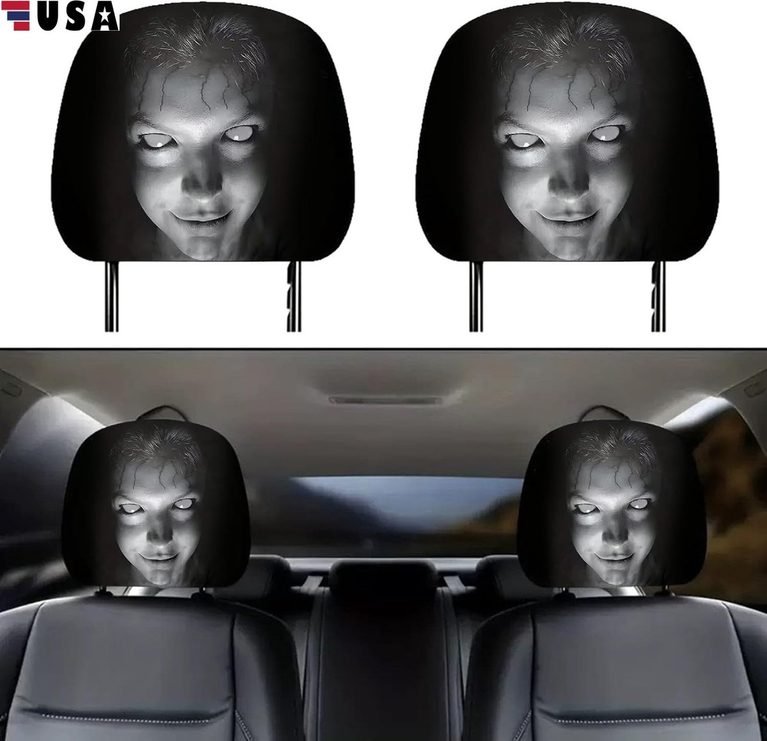 ghost face car headrest covers